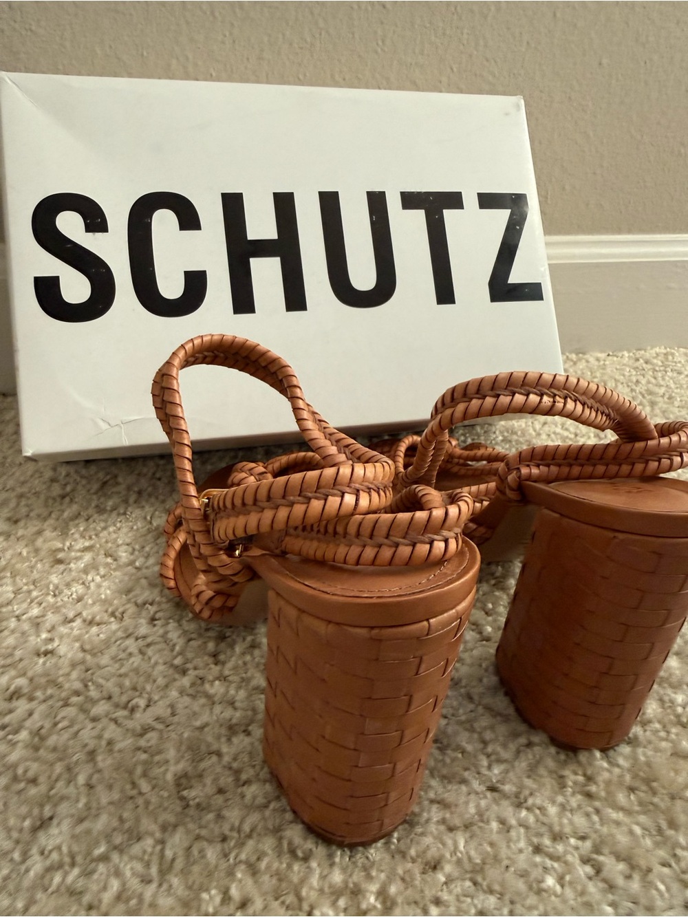 SCHUTZ Woven Block Heel Sandals - Picture 4 of 7